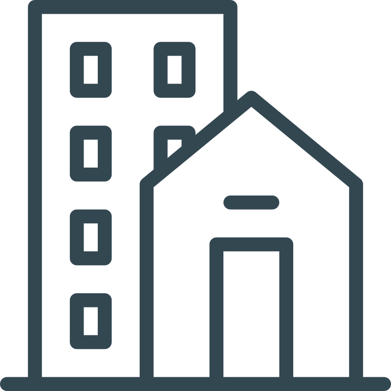 icone d'un immeuble et d'une maison